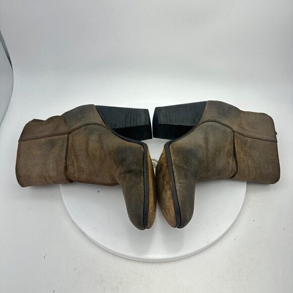 Rag & Bone Distressed Women Size 7.5 EU 37.5 Suede Back Zipper Heel Boot Brown - Picture 9 of 13